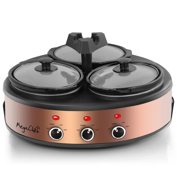 MegaChef 1.5-Quart Slow Cooker - Brushed Copper/Black