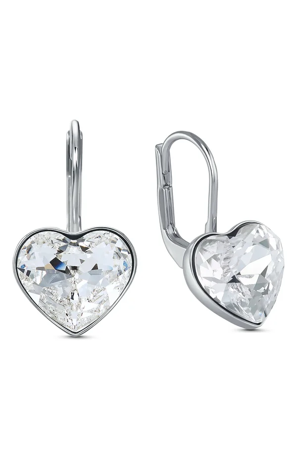 Swarovski Bella Heart Pierced Earrings - White