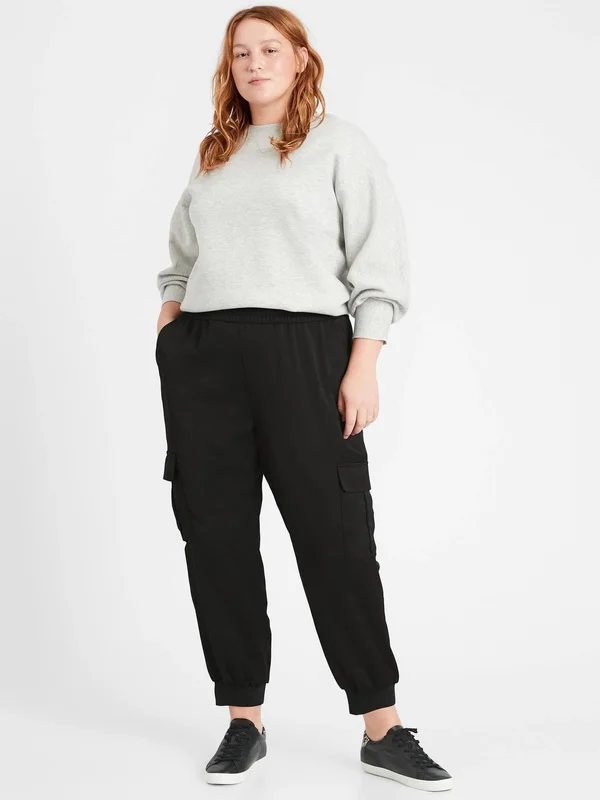 Banana Republic Women's Satin Cargo Jogger Black Size Xs