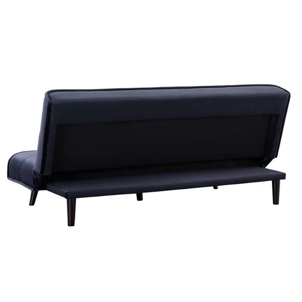 Glory Furniture Canoga Velvet Convertible Sofa in Black
