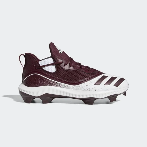 Adidas Icon V Bounce TPU White/Maroon Men's Baseball Cleats 11.5