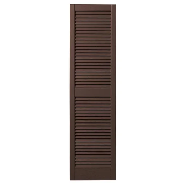 Louvered Shutter Ply Gem Size: 55x22 H x 12x22 W - Color: Terra Brown
