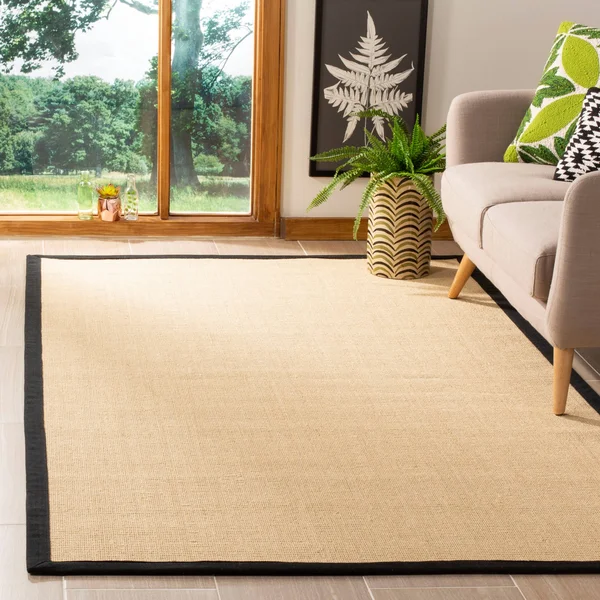 Safavieh NF131A Natural Fiber Beige, Black Area Rug - 8& x 10&