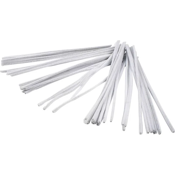 Creativ Company Pipe Cleaners, Thickness 6 mm, L: 30 cm, 50 Pcs, White