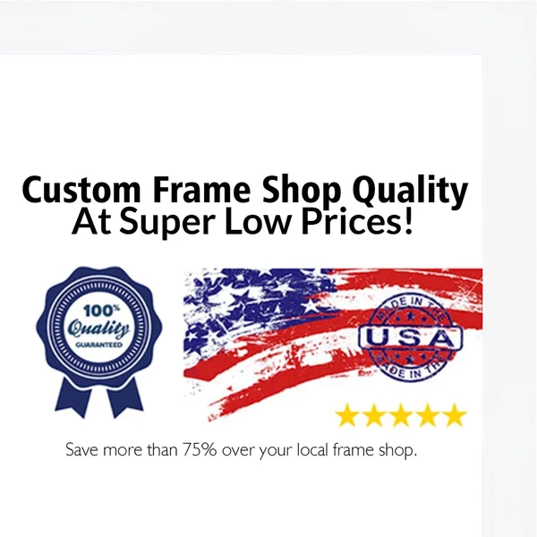 23x23 - 23 x 23 Flat White Solid Wood Frame with UV Framer&s Acrylic & Foam Boar