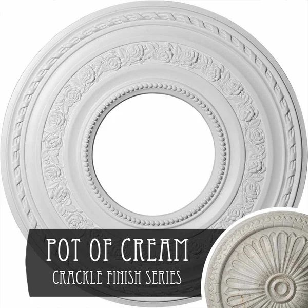 29 3/8x22OD x 11 5/8x22ID x 1 1/8x22P Anthony Ceiling Medallion (Fits Canopies Up to 11 5/8x22), Hand-Painted Pot of Cream Crack