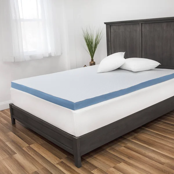 SensorPEDIC 3x22 Elite Cooling Gel-Infused Memory Foam Mattress Topper, White, Full