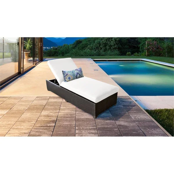 Belle Chaise Outdoor Wicker Patio Furniture - White
