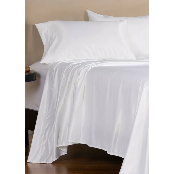 Copper Grove Clifton Luxury Satin Bed Sheet Set - Oat - Queen