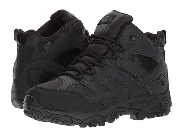 Merrell Men's Moab 2 Mid Waterproof Tactical Boots - Black