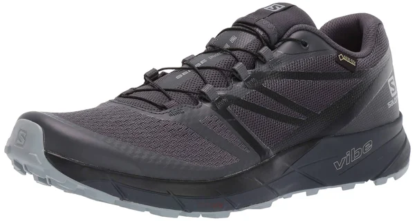 Salomon Sense Ride 2 GTX Invisible Fit Trail Running Shoe - Men's Ebony/Black/Quarry, US 7.5/UK 7.0