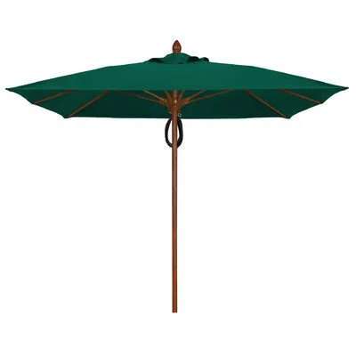 Sanders 7.5' Solid Square Market Umbrella Darby Home Co Fabric: Sky Blue - Frame Finish: Teak