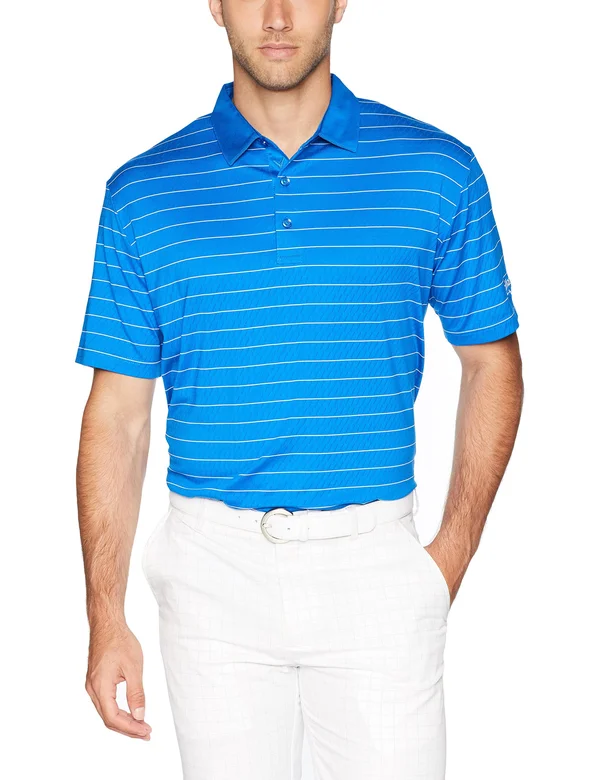 Callaway Men's Ventilated Stripe Golf Polo, XXXL, Blue