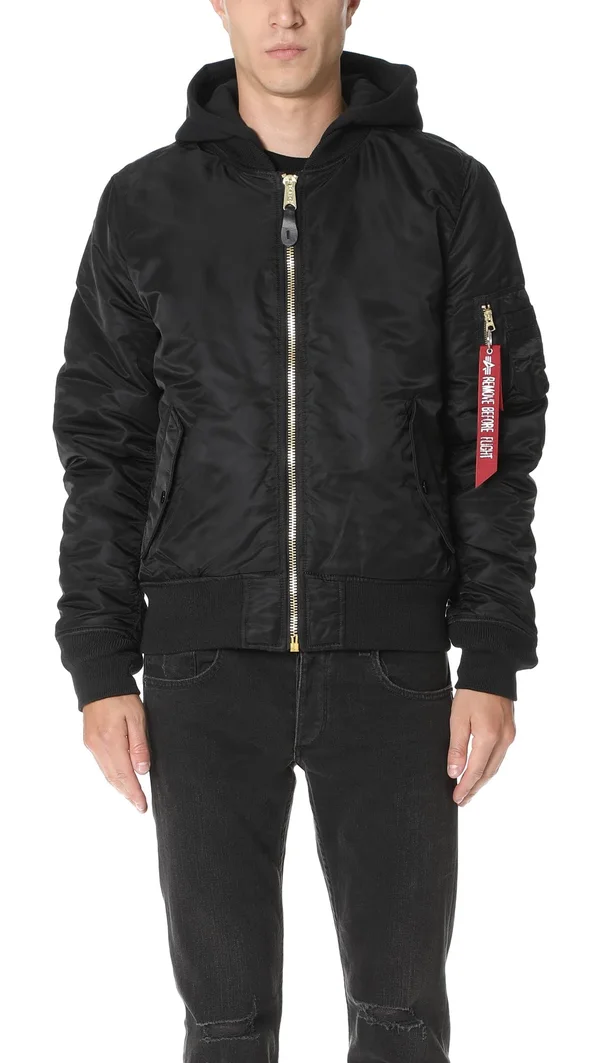 MA-1 Natus Bomber Jacket - Black/New Silver Lining, Xs, Alpha Industries
