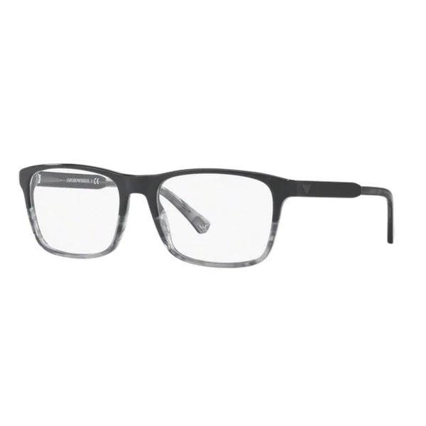 Emporio Armani EA3120 Eyeglasses 5566 Shiny Black & Striped Grey