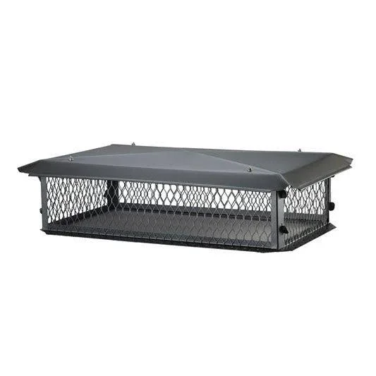 17x41 Big Top Multi-Flue Chimney Cap - Black Galv - 14x22 High, 3/4x22 Mesh