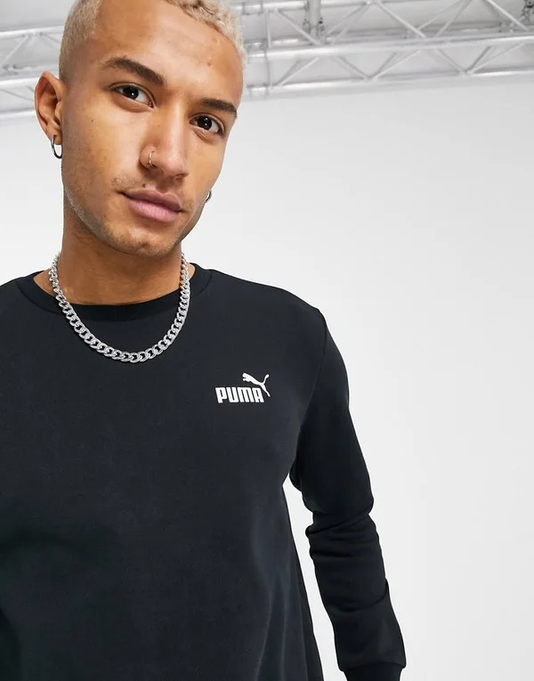Puma Essentials Sweat with Small Logo in Black