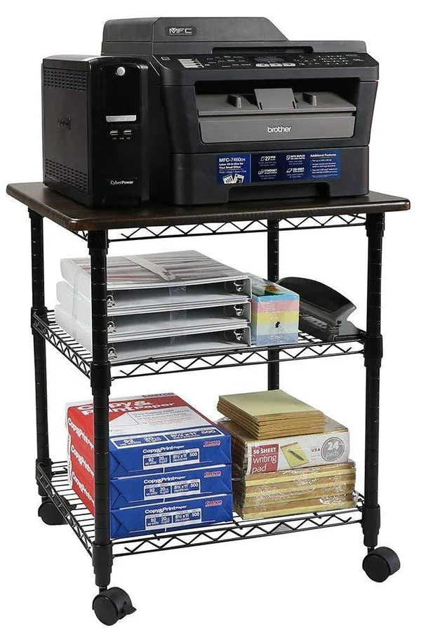 Apollo Hardware 3 Tier Printer Stand, Black
