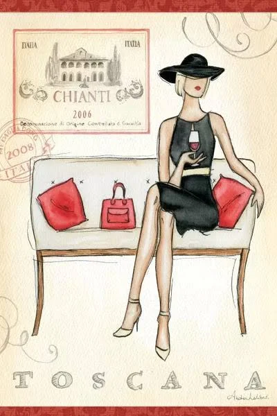 Andrea Laliberte Canvas Art Prints - Wine Event IV ( Fashion > Historical Fashion art)