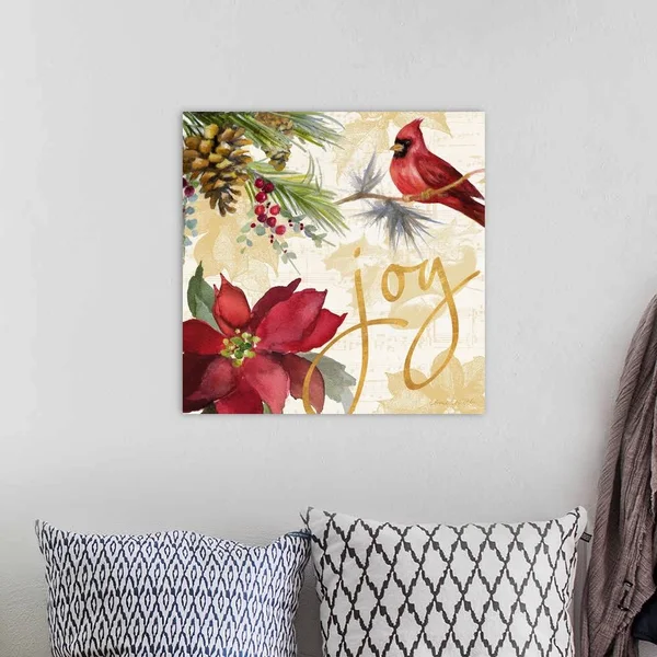 Christmas Poinsettia I, Canvas Wall Art, 20x20, Great Big Canvas