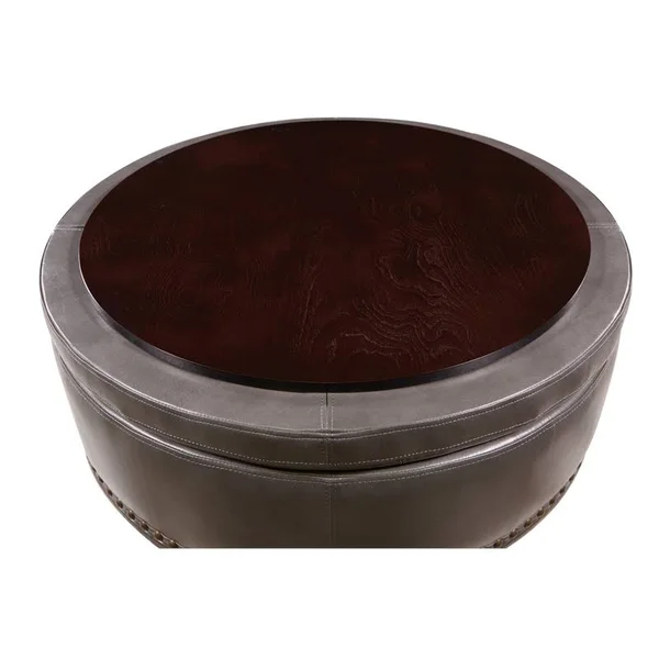 Office Star Pewter Augusta Storage Ottoman