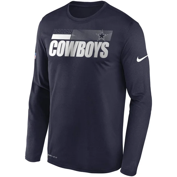 Nike Men's Dallas Cowboys Legend Sideline Long Sleeve T-Shirt, Navy, Size: Medium