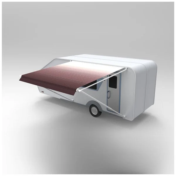Aleko 12&x8& Retractable RV/Patio Awning - Burgundy Fade Color, Red