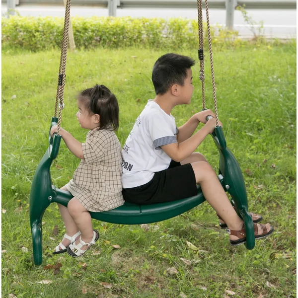 PLAYBERG Plastic Double Glider Playground 2 Person Swing - Green