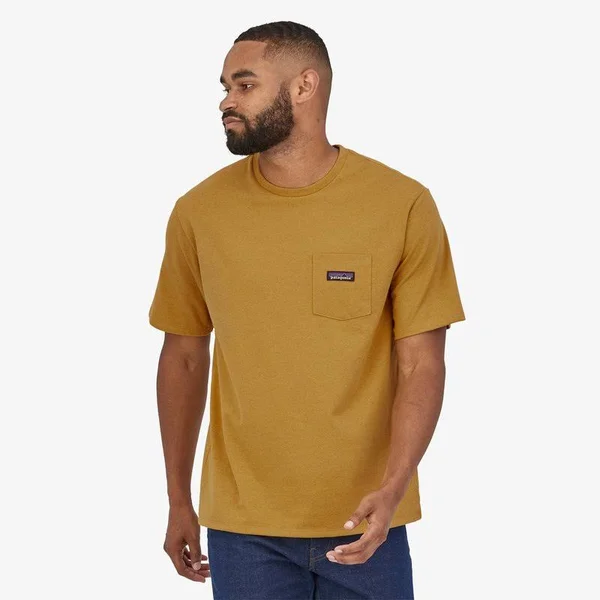 Patagonia M&s P-6 Label Pocket Responsibili-Tee Hawk Gold - Xs