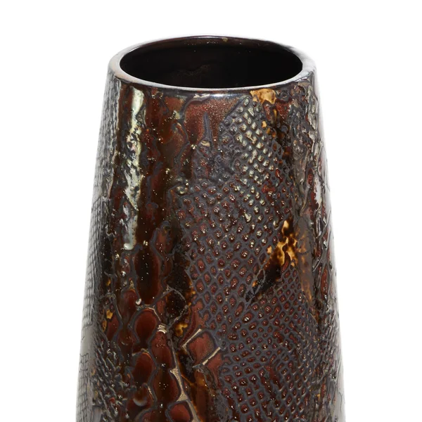 Silver Ceramic Contemporary Vase 31 x 8 x 8 - 8 x 8 x 31