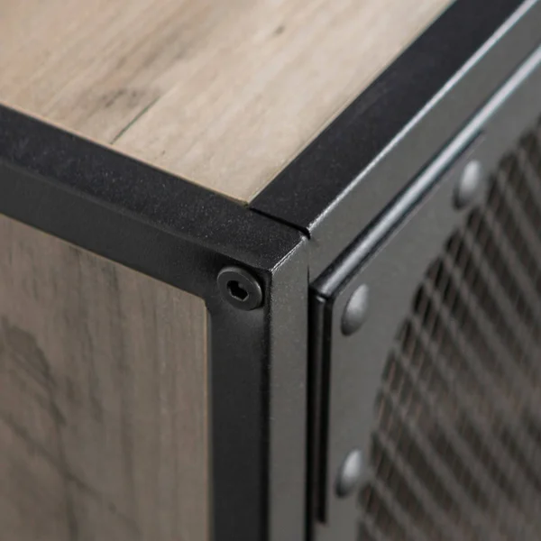 Carbon Loft 52-Inch Mesh Door Industrial TV Console - Reclaimed Barnwood