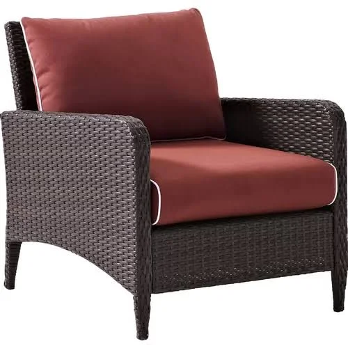 Mosca Ottoman with Cushion World Menagerie Cushion Color: Sangria