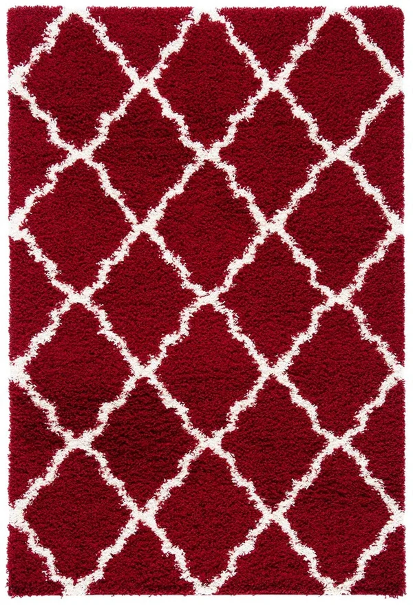 Safavieh 8& x 10& Sgd-Dallas Shag Dallas Shag 257 Red, Ivory Rug