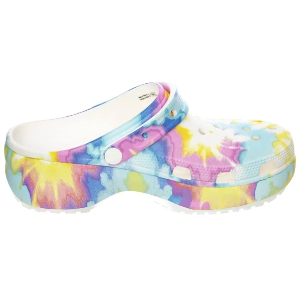 Crocs Women's Classic Tie Dye Platform Clogs - White