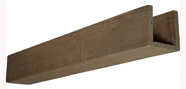 Ekena Millwork BMRS3C0120X060X096HD 12x22W x 6x22H x 8&L 3-Sided (U-beam) Rough Sawn Endurathane Faux Wood Ceiling Beam - Natural