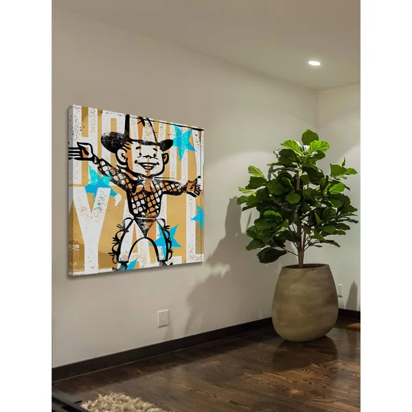 Marmont Hill 'Howdy Yall Boy' by Rick Martin Painting Print on Wrapped Canvas, Yellow