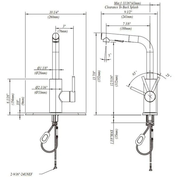 Miseno MK64 Mia Pull-Out Kitchen Faucet with Multi-Flow Spray Head - Polished Chrome