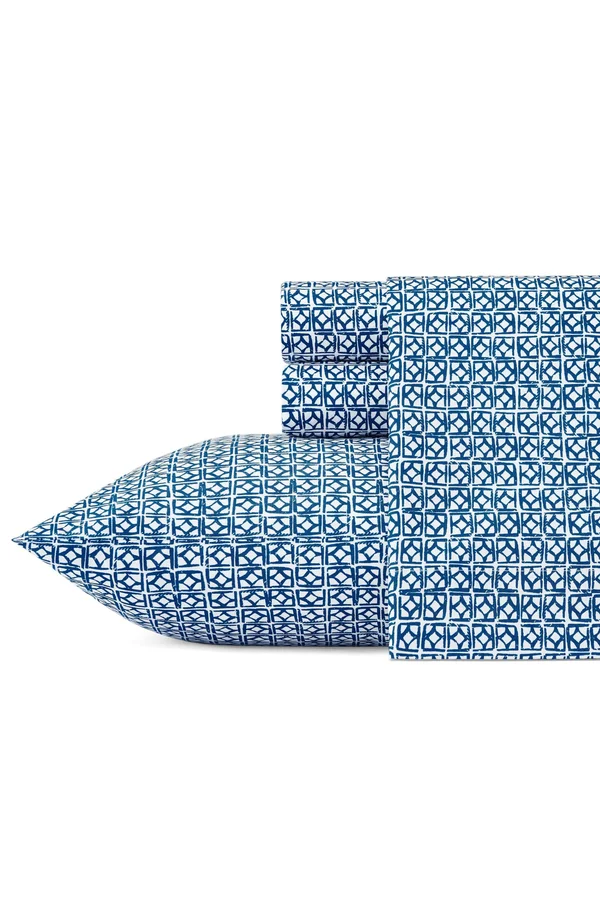 Trina Turk Cascara Queen Sheet Set - Blue