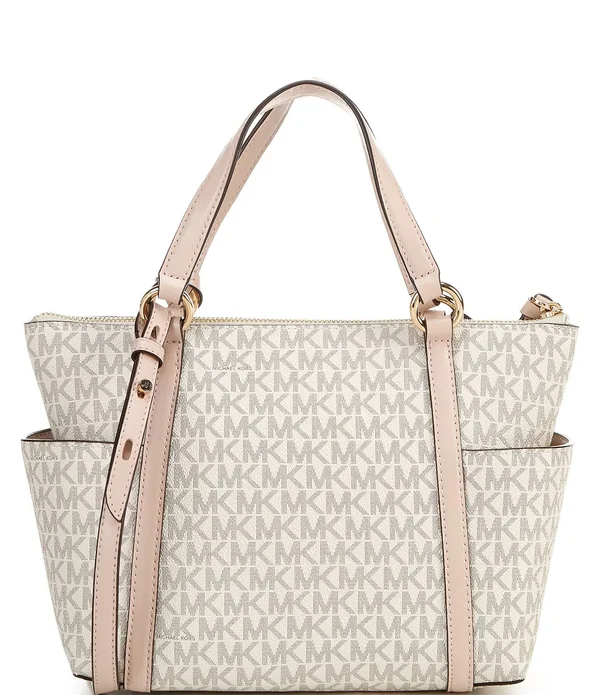 Michael Kors Signature Sullivan Small Top Zip Convertible Tote Bag - Brown/Acorn