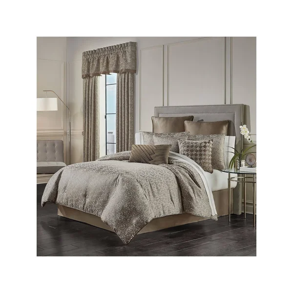 J. Queen New York Cracked Ice Comforter Set, California King, Taupe
