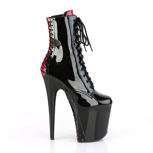 8 inch Heel FLAMINGO-1020FH Black Pat 10, Black