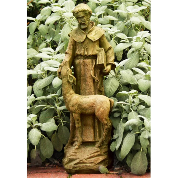 Orlandi Statuary Saint Francis with Deer Garden Statue