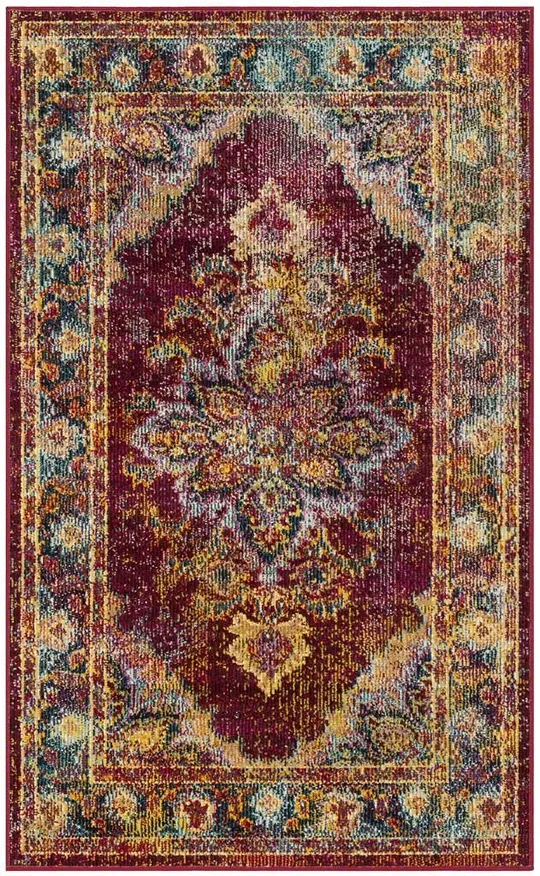 Safavieh CRS508R Crystal Ruby - Navy Area Rug - 4& x 6&