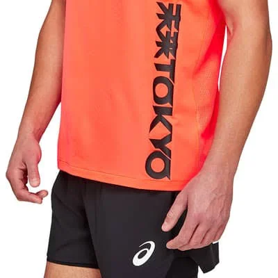 Asics Future Tokyo Short Sleeve Orange Black T-Shirt M