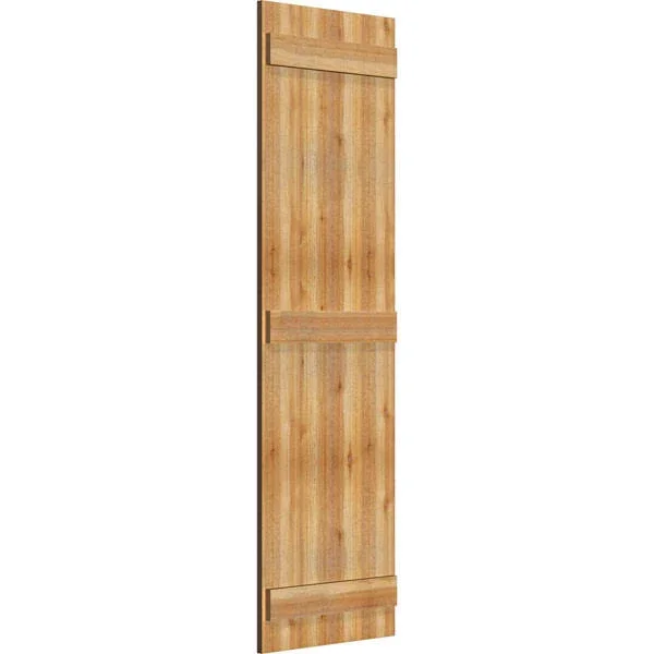 Ekena Millwork RBJ06S21X070RWR 21 1/2x22W x 70x22H TimberCraft Four 5 3/8x22 Boards Joined Board-n-Batten Shutters, Rough Sawn W