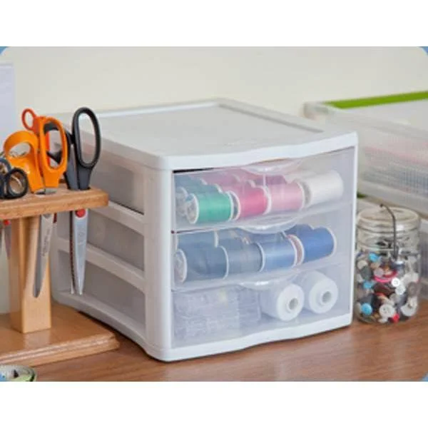 Sterilite 17918004 Compact Portable 3 Storage Drawer Organizer Cabinet (16 Pack)
