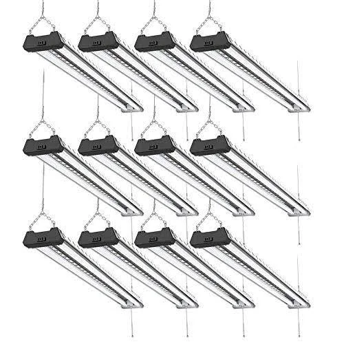 Sunco Lighting LED Shop Light - Industrial, Frosted, 12 Pack, 5000K