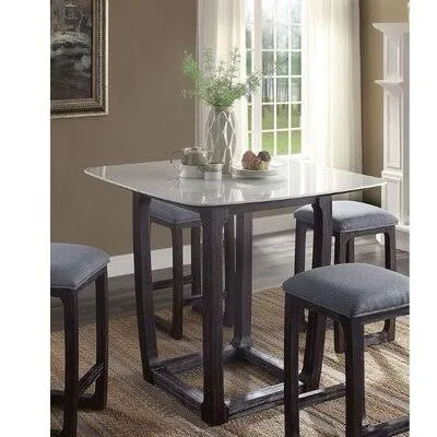 Counter Height Table - Marble & Weathered Espresso Red Barrel Studio