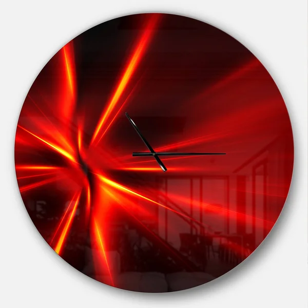 Designart 'Red and Yellow Rays' Oversized Modern Wall Clock - 29 in. Wide x 29 in. High