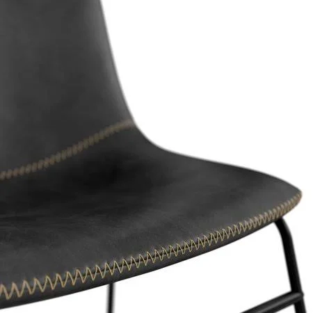 Montreal Upholstered Dining Chair Upholstery Color: Black, Color: Gold